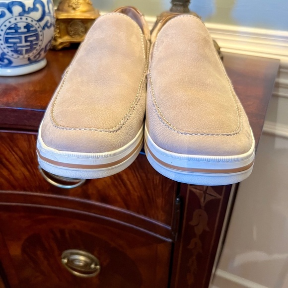 EUC Men\'s Johnston & Murphy Bowling Moc Venetian Slip On Loafers Beige 11 M main image 7